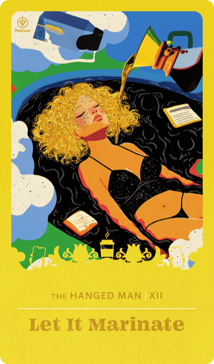 Marinate — The Hanged Man (Gen Z Tarot)