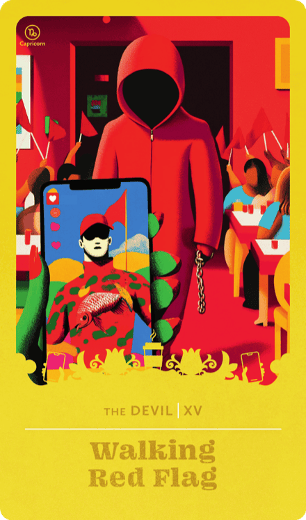 Walking Red Flag — The Devil (Gen Z Tarot)